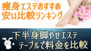 痩身エステおすすめ安い比較ランキング。下半身脚やせエステ テーブルで料金を比較
