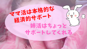 ママ活は本格的な経済的サポート・姉活はちょっとサポートしてくれる
